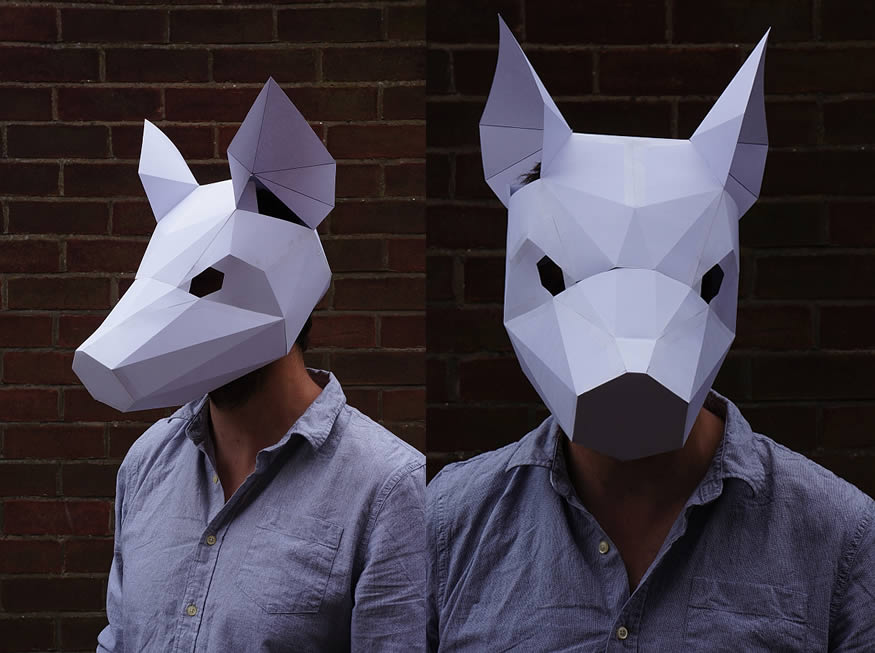 Máscaras geométricas de papel