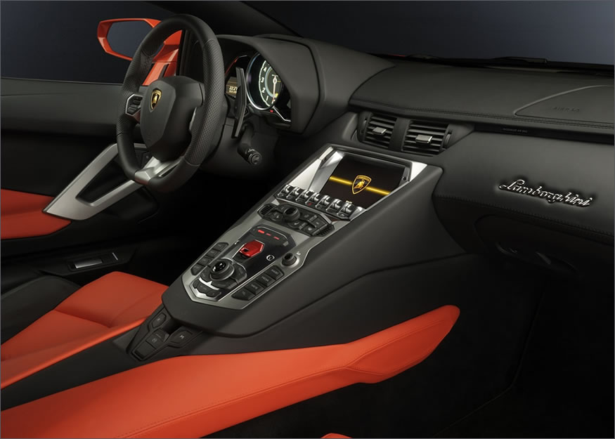 Interior del Lamborghini Aventador