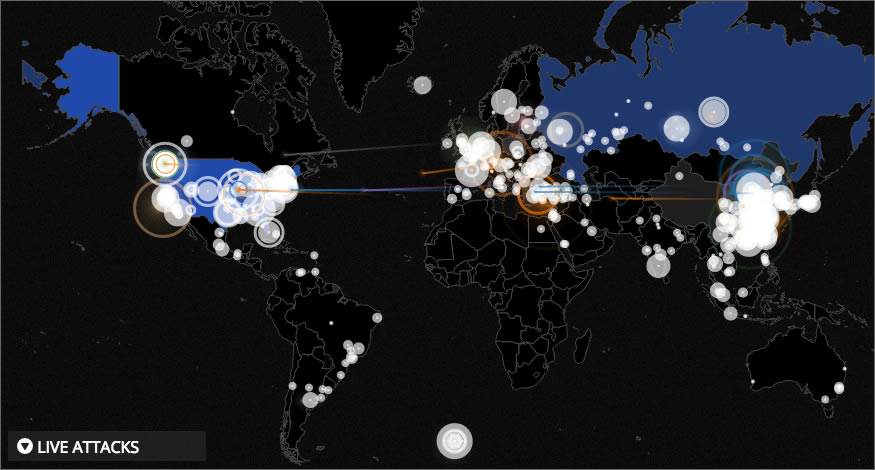Mapa de ataques cibernéticos