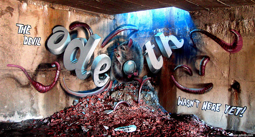 Los grafitis anamórficos de Odeith