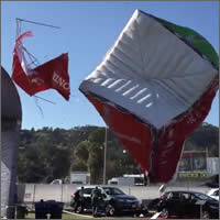 Un tornado en la zona fanfest