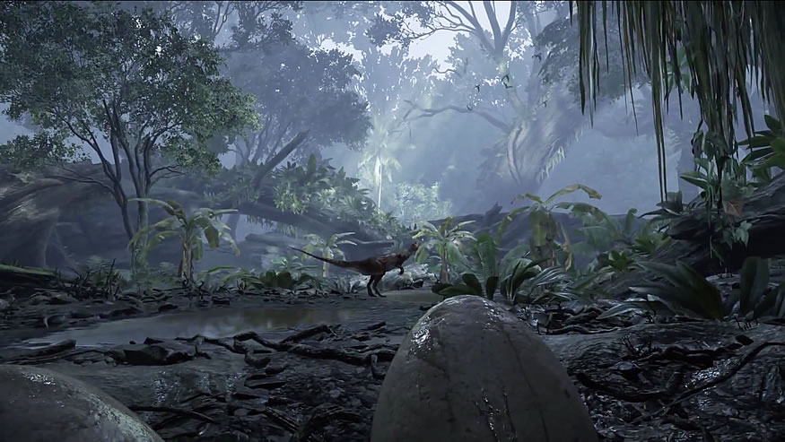 Demostración técnica VR con dinosaurios